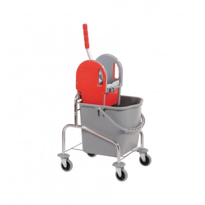 Carrello mop cromato 1x15 lt. con pressa