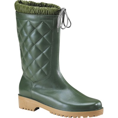 Stivale al ginocchio in PVC felpato verde mis.42