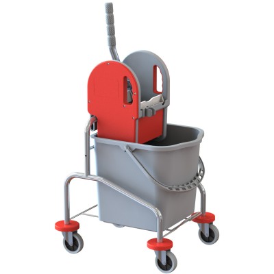 Carrello mop cromato 1x25 lt. con pressa