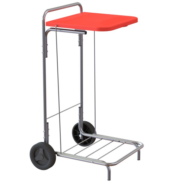 Carrello Pedalino cromato con coperchio (blu o rosso)