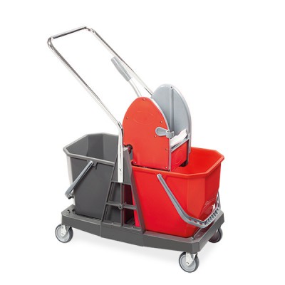 Carrello LZ duo-mop plastica 2x20 lt con pressa mop