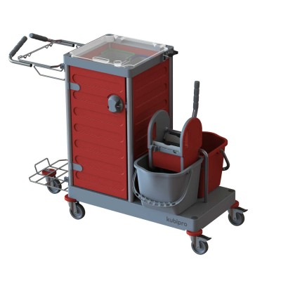 Carrello Kubi 5 Pro grigio/rosso con pressa in metallo